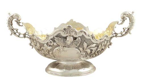 fig 1. Stunning Antique Edwardian Sterling Silver Presentation Centrepiece Bowl 1901