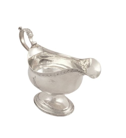 fig 1. Pair of Antique Georgian Sterling Silver Gravy Boats / Jugs - 1780