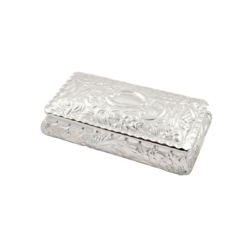 Antique Victorian Sterling Silver Trinket Box 1895