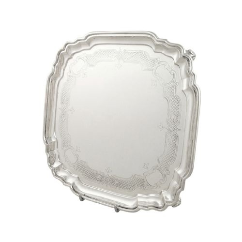 Antique Sterling Silver 8 1/2" Square Tray / Salver 1924