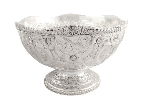 fig 1. Large Antique Sterling Silver Presentation Bowl 1896 - 917g