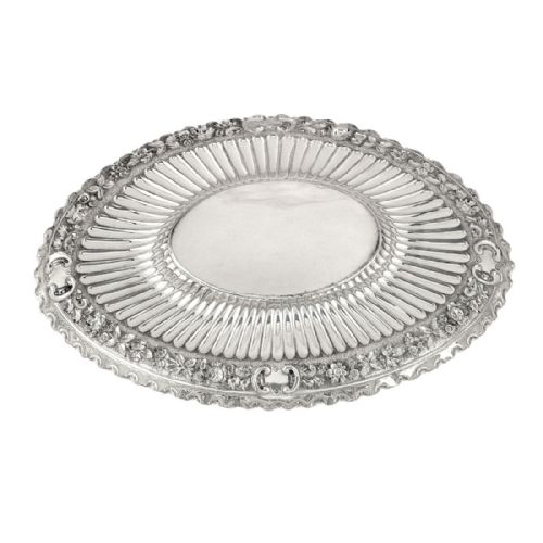 Antique Victorian Sterling Silver 10" X 7" Dish 1900