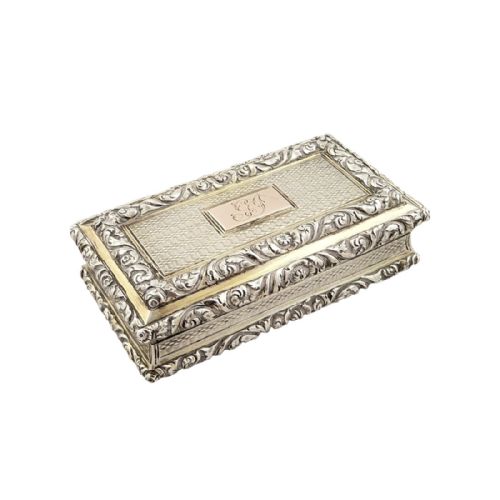 Antique Regency Sterling Silver Snuff Box - 1827 Nathaniel Mills