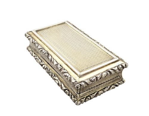 fig 2. Antique Regency Sterling Silver Snuff Box - 1827 Nathaniel Mills