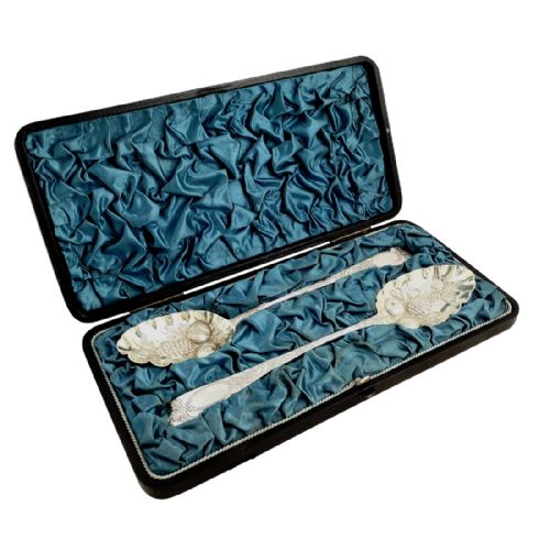 Pair of Georgian Sterling Silver Berry Spoons - 1813 Peter & William Bateman