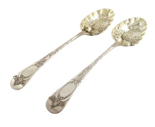 fig 1. Pair of Georgian Sterling Silver Berry Spoons - 1813 Peter & William Bateman