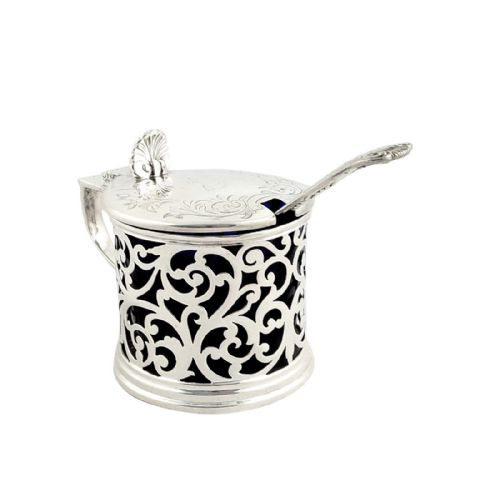 Antique Victorian Sterling Silver Mustard Pot 'G' 1857