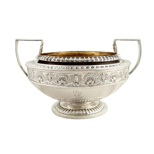 Antique Georgian Scottish Sterling Silver Bowl - Edinburgh 1813 - Mermaid Crest