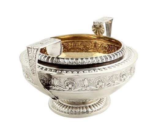 fig 1. Antique Georgian Scottish Sterling Silver Bowl - Edinburgh 1813 - Mermaid Crest