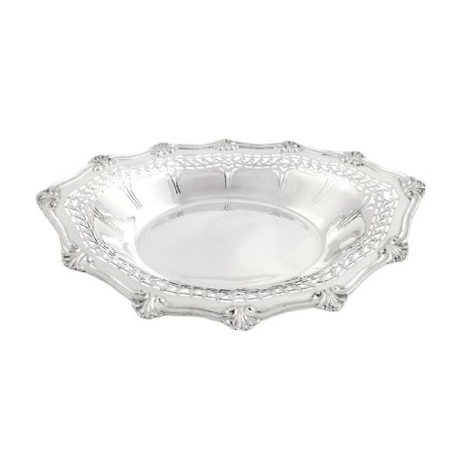 Antique Scottish Sterling Silver Pierced Dish - Edinburgh 1909