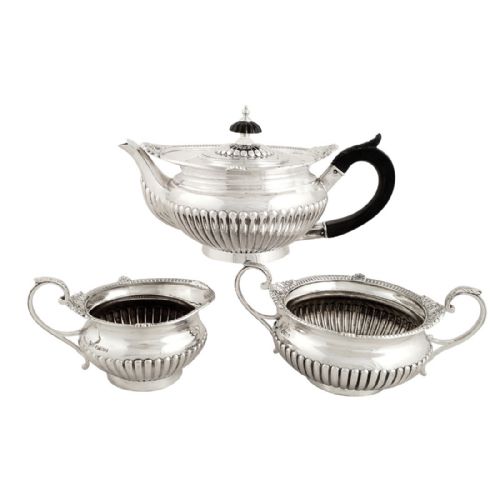 Antique Victorian Sterling Silver Bachelor Teaset 1895