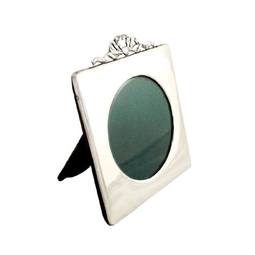 Antique Edwardian Sterling Silver Bow / Ribbon Photo Frame