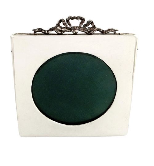 fig 1. Antique Edwardian Sterling Silver Bow / Ribbon Photo frame 