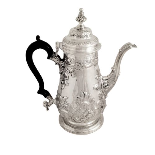 Antique Georgian Sterling Silver Coffee Pot 1768