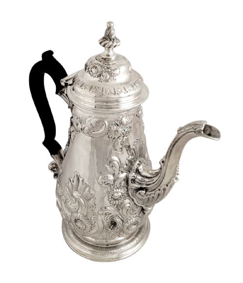 fig 1. Antique Georgian Sterling Silver Coffee Pot 1768