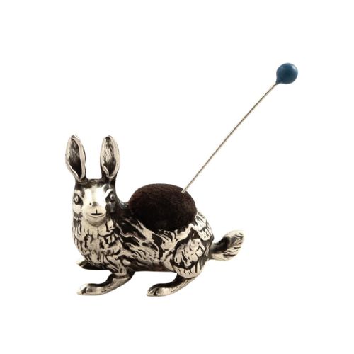Antique Edwardian Sterling Silver Rabbit / Hare Pin Cushion 1908