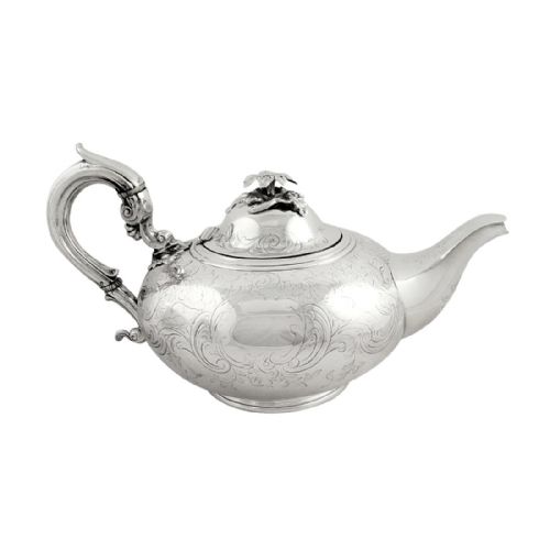 Antique Victorian Sterling Silver Teapot - 1862