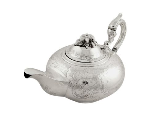fig 1. Antique Victorian Sterling Silver Teapot - 1862