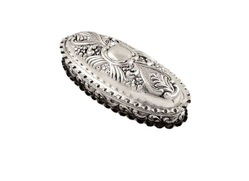 fig 1. Antique Edwardian Sterling Silver Trinket Box 1903