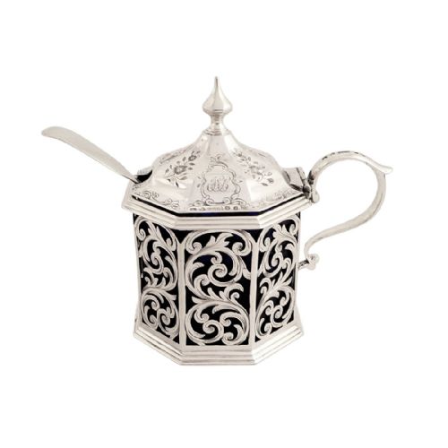 Antique Early Victorian Sterling Silver Mustard Pot 1848