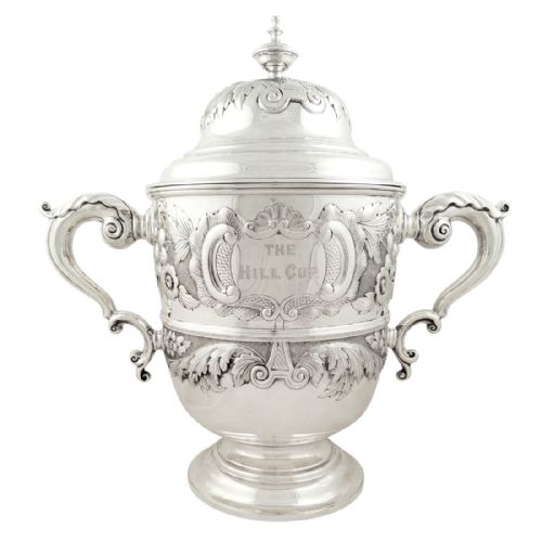 Huge Antique Victorian Sterling Silver Horse Race Trophy /  Cup 1892 - The Hill Cup