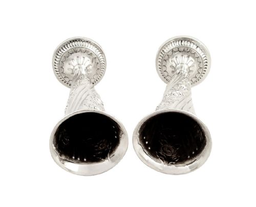 fig 1. Pair of Antique Victorian Sterling Silver Vases 1884