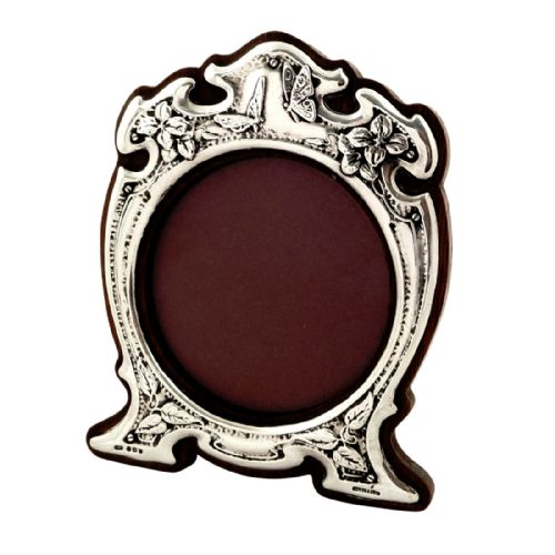 Antique Art Nouveau Sterling Silver Photo Frame 1904 - Butterflies