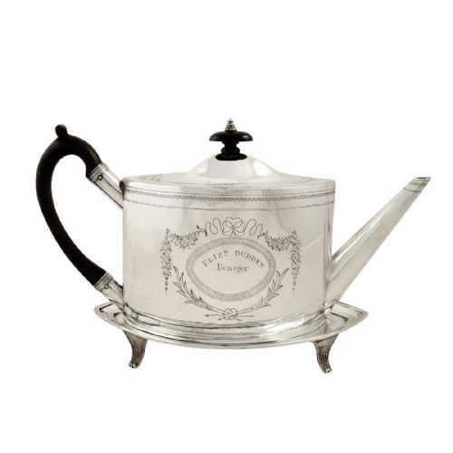 Antique Georgian Sterling Silver Teapot & Stand 1796