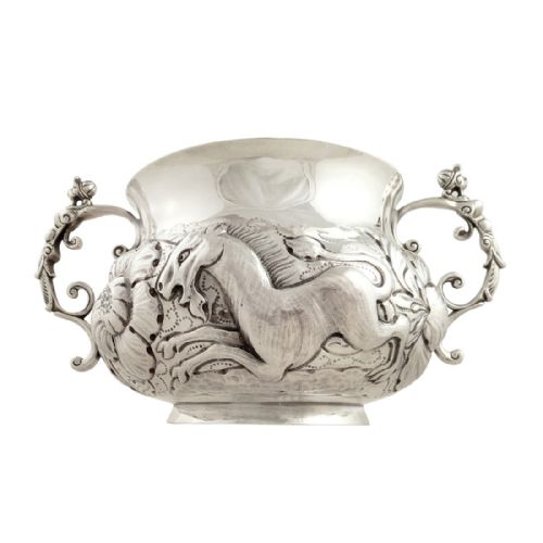 Unusual Antique Britannia Standard Silver Bowl 1914 - Unicorn & Lion