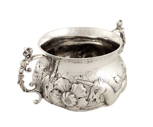 fig 1. Unusual Antique Britannia Standard Silver Bowl 1914 - Unicorn & Lion