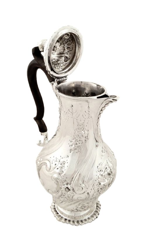 fig 1. Antique Victorian Scottish Sterling Silver Water Pot 1898