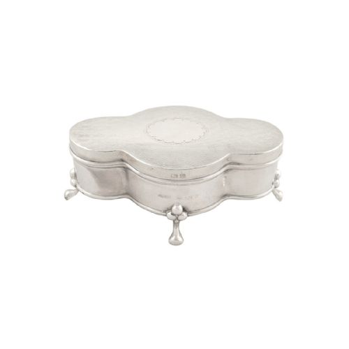 Antique Sterling Silver Unusual Shape Ring Box 1914