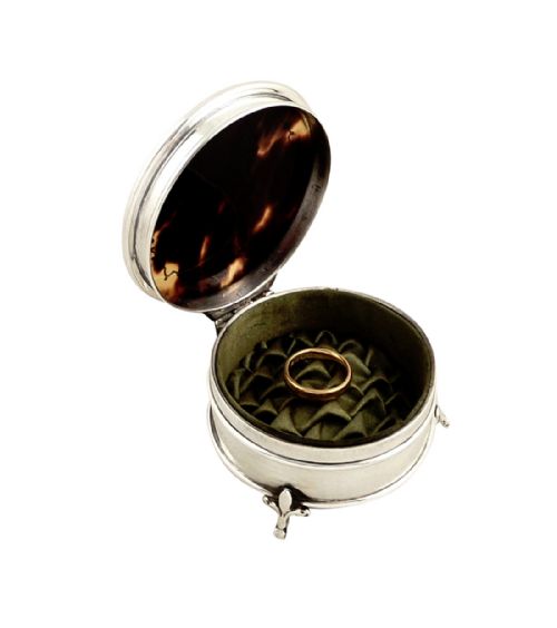 fig 1. Antique Sterling Silver & Tortoiseshell Trinket Box 1921
