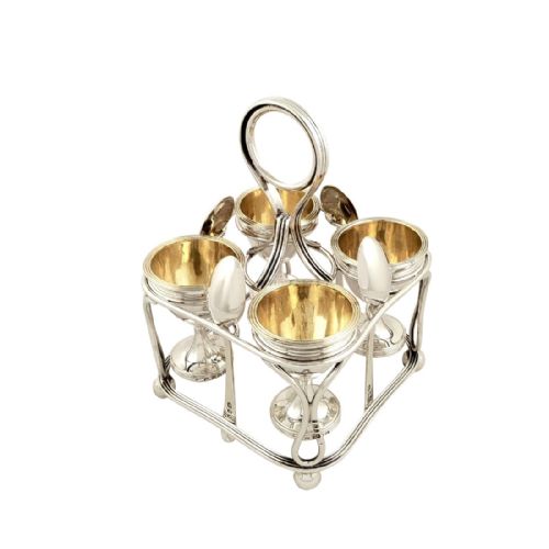 Antique Georgian Sterling Silver 4 Egg Cruet 1812 - Joseph Angell I
