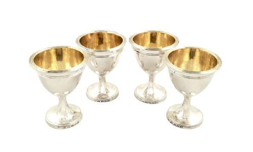 fig 1. Antique Georgian Sterling Silver 4 Egg Cruet 1812 - Joseph Angell I