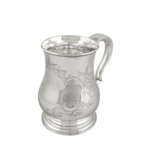 fig 1. Antique Victorian Sterling Silver Pint Mug / Tankard 1897