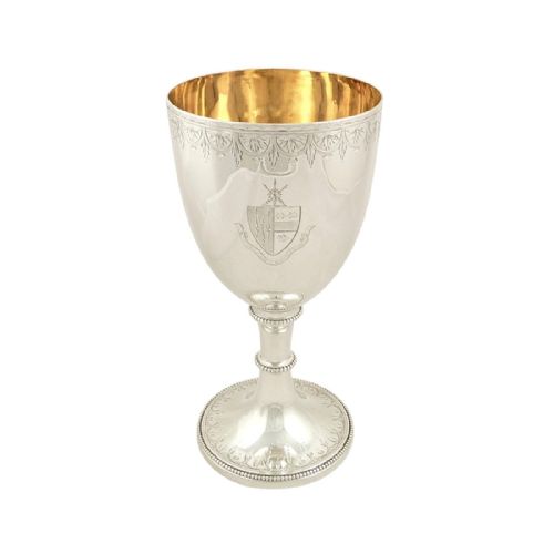 Antique Victorian Sterling Silver Goblet 1861 - 'Victorian Concordia Crescit'