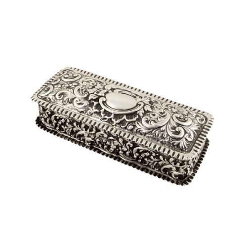 Antique Sterling Silver Ring Box 1901