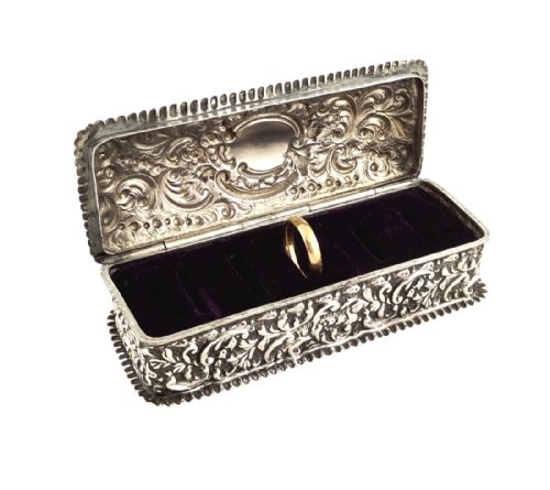 fig 1. Antique Sterling Silver Ring Box 1901