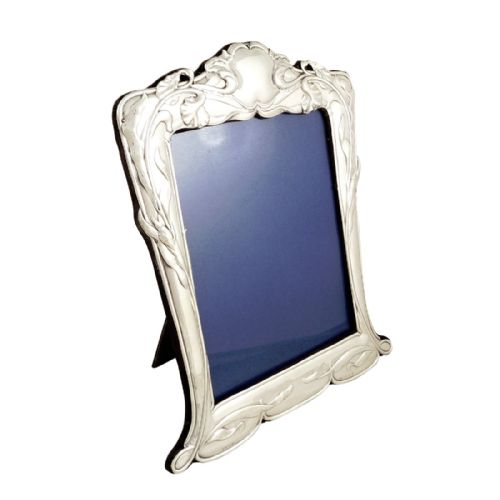 Antique Art Nouveau Sterling Silver 12" Photo Frame 1902