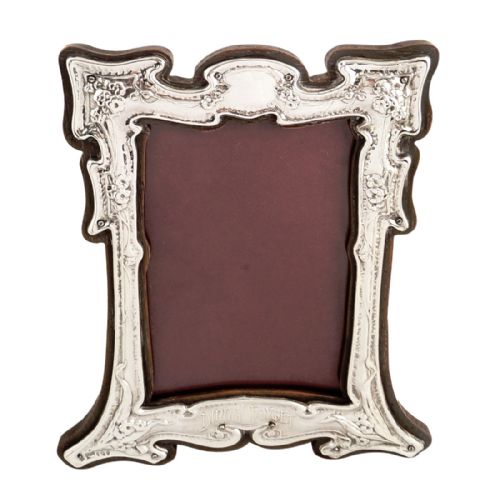 Antique Art Nouveau Sterling Silver 'Dinna Forget' Photo Frame 1904