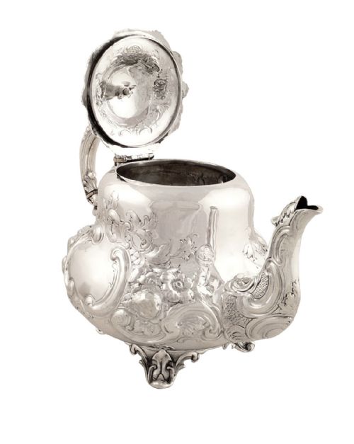 fig 1. Antique Victorian Sterling Silver 3 Pint Teapot 1858