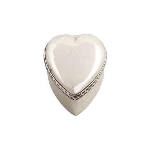 fig 1. Antique Sterling Silver Heart Shape Ring Box 1900