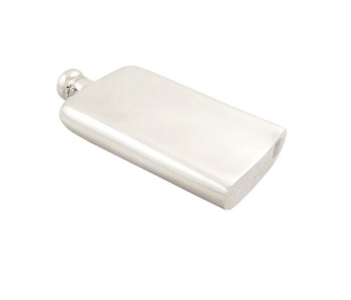 fig 1. Antique Victorian Sterling Silver Hip Flask 1893