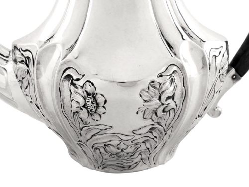fig 1. Antique Victorian Sterling Silver Coffee Pot 1899