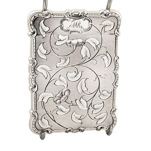 Antique Victorian Sterling Silver Card Case 1850