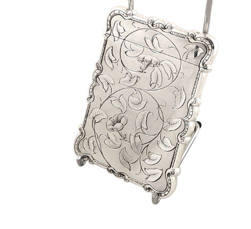 fig 1. Antique Victorian Sterling Silver Card Case 1850