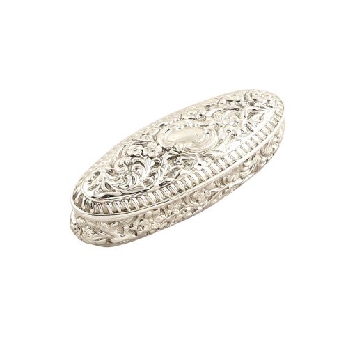 Antique Victorian Sterling Silver Trinket Box 1898