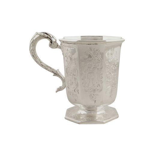 Antique Victorian Sterling Silver Christening Mug/tankard - Newcastle 1845