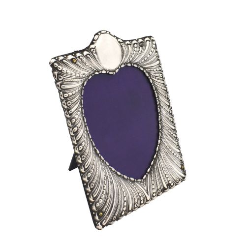 Antique Victorian Sterling Silver 'Heart' Photo Frame 1895